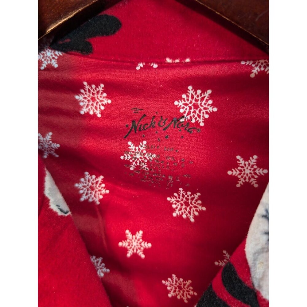 Nick & Nora Medium Christmas Winter Puppies Dogs Snow Shoes Pajama Top Only - Picture 3 of 7